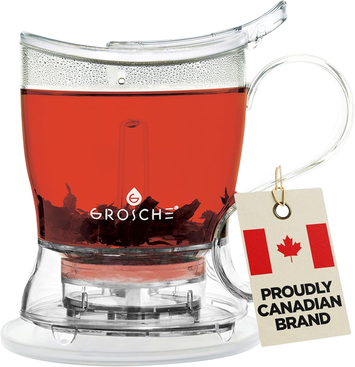Aberdeen Tea Infuser Teapot & Smart Tea Maker - Bpa-Free, Drip-Free Design | Coaster | Easy Brew | Easy Clean Steeper - Ideal Herbal Tea Gift & Holiday Gifts for Tea Lovers, (17.7 Oz - 525 Ml)
