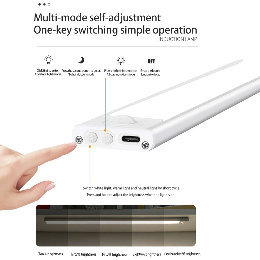Night Light Led Light under Cabinet Light Motion Sensor Night Light Closet Light Cabinet Kitchen Lighting Magnetic Night Light